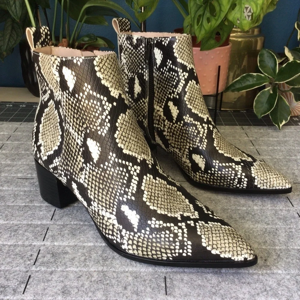 Said Fifth Avenue Emerson Snake Print Booties